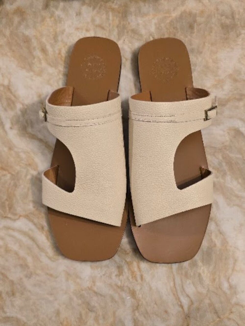 ATP Atelier Varna Sandals women's 10 (40) Cream Leather Flat Sandals NWOT